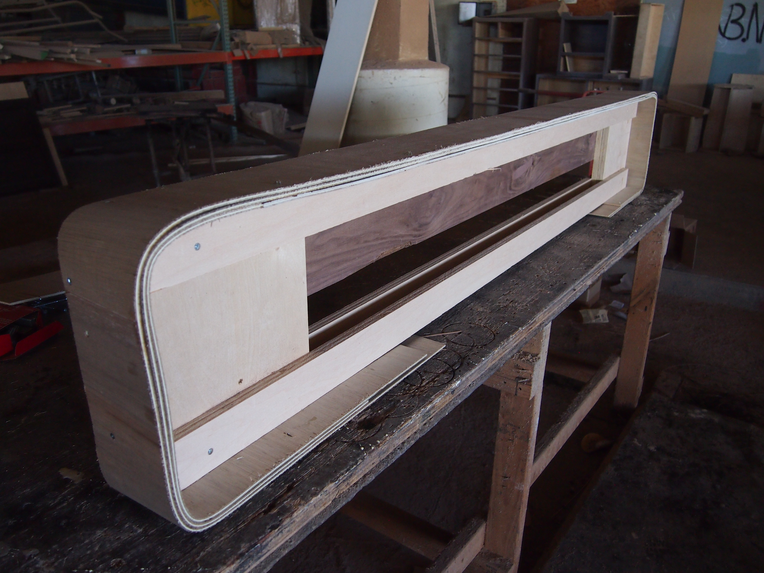 One side of the mold.