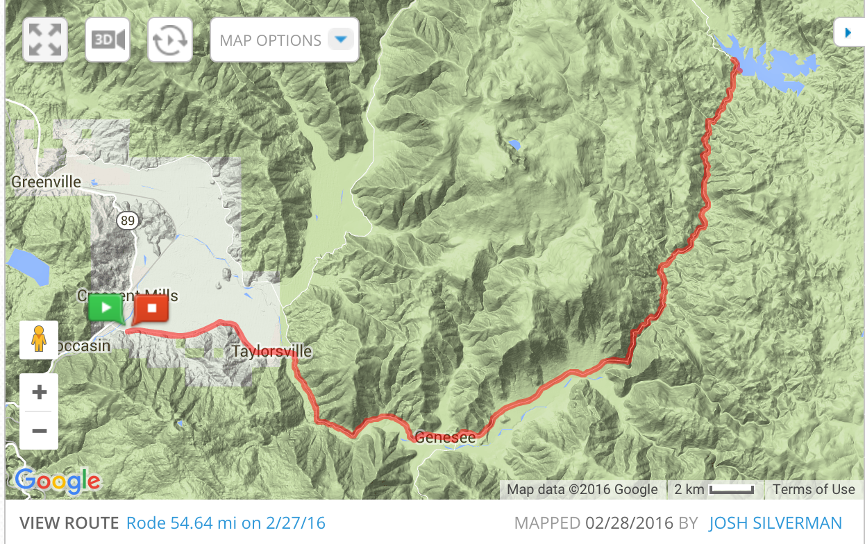 Training Ride 2, February 28: 55 miles